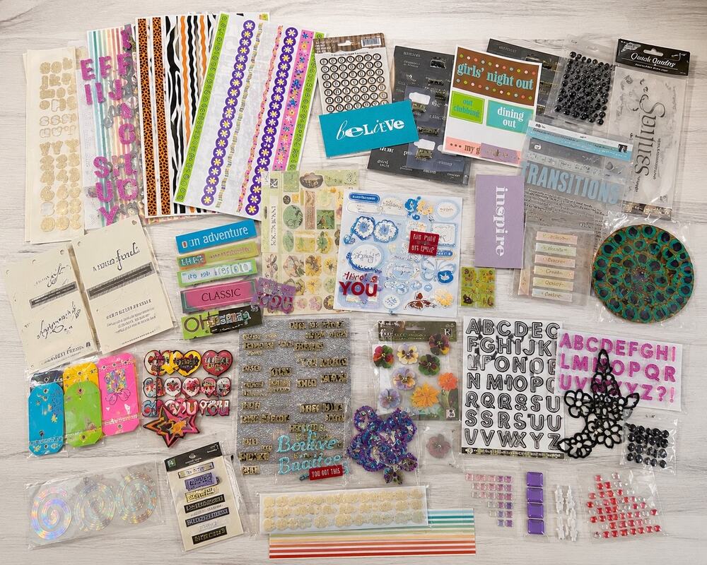 Large Friend Theme Scrapbooking Lot Stickers Borders Embellishments Craft Bundle